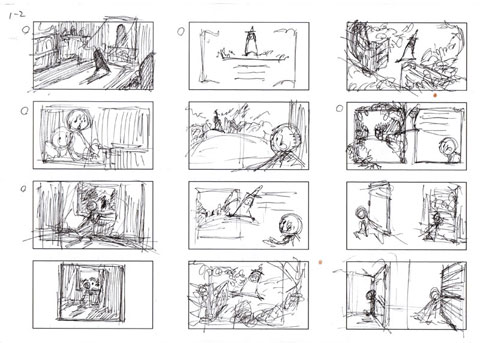 挿絵パートのレイアウトスケッチ